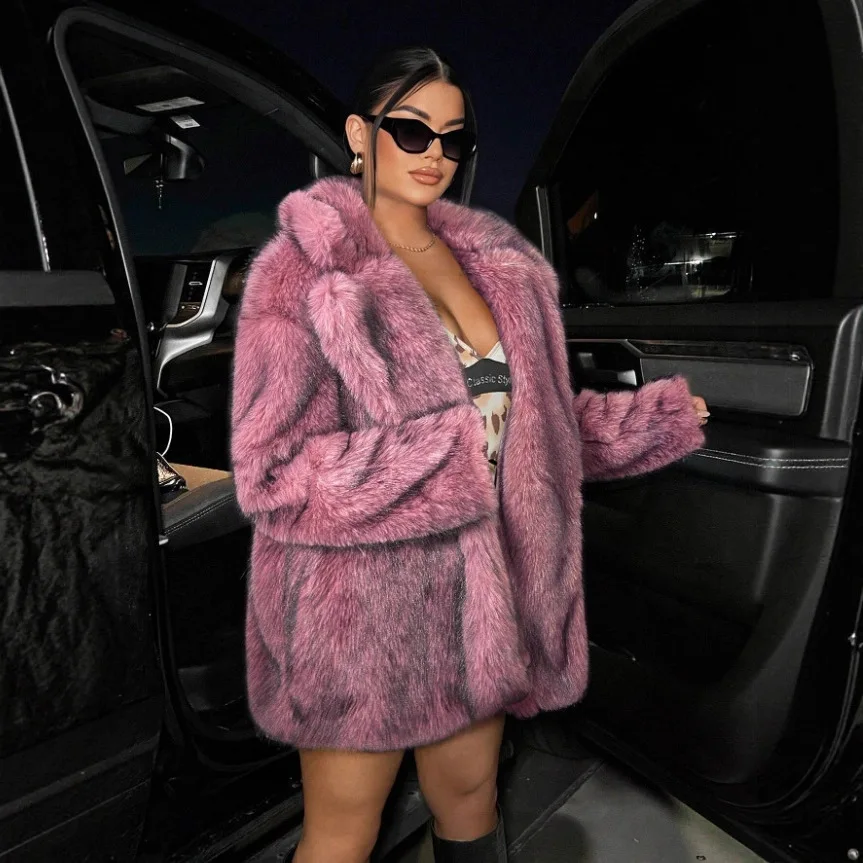 

For Female Thickened Versatile Lady Artificial Fur Coat Casual Winter Women's Eco Faux Fur Coat Multicolor Artificial Fur Jacket