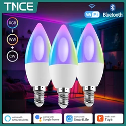 TNCE Tuya Smart WiFi/Zigbee/Bluetooth LED Bulb E14 Candel Light Dimmable RGB Lamp APP Voice Control Alexa Google Home