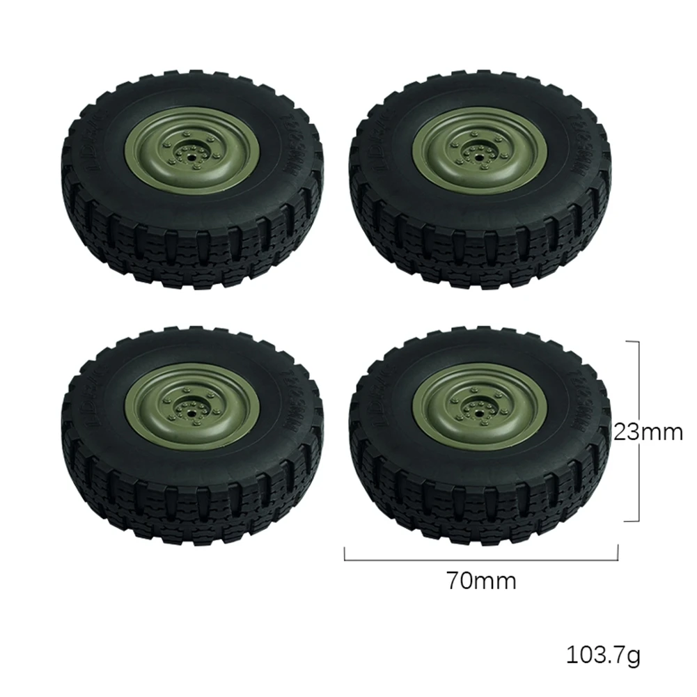 4Pcs LD-P06 Wheel Tire Tyre for LDRC LD-P06 LD P06 Unimog 1/12 RC Truck Car Spare Parts Accessories,Green