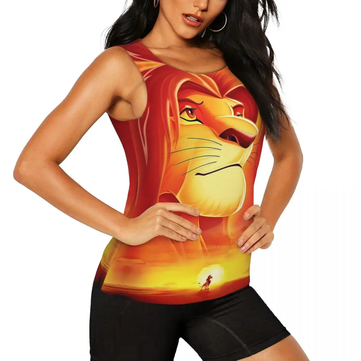 Custom The Lion King Movie Yoga Tank Tops for Women Workout Gym Sports Shirt