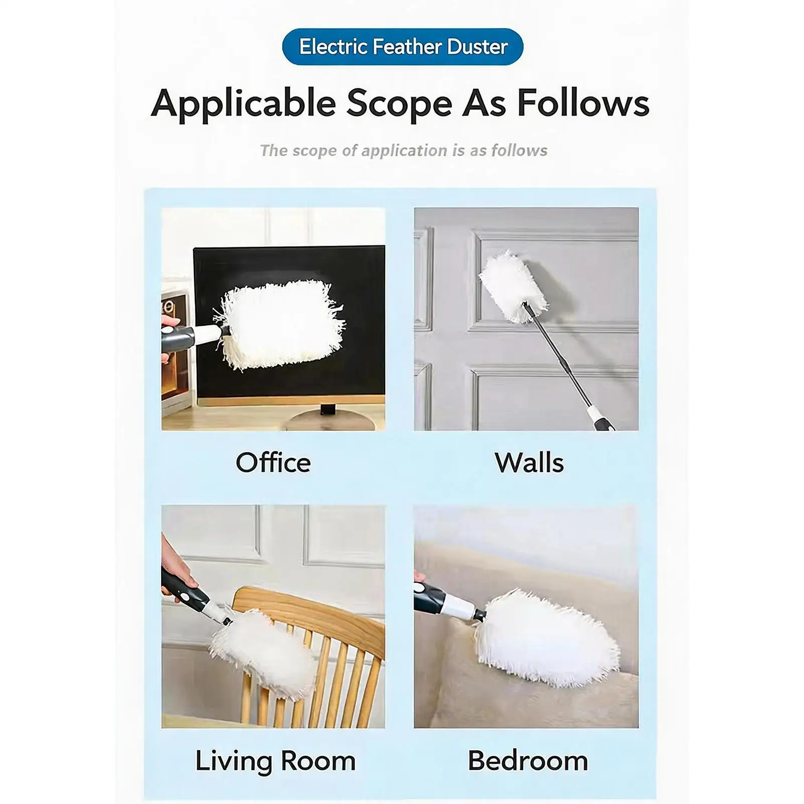 

Electric Dusters For Cleaning Microfiber Cordless Adjustable With Extendable Handle Electric Dirt Dust Brush For Living Room
