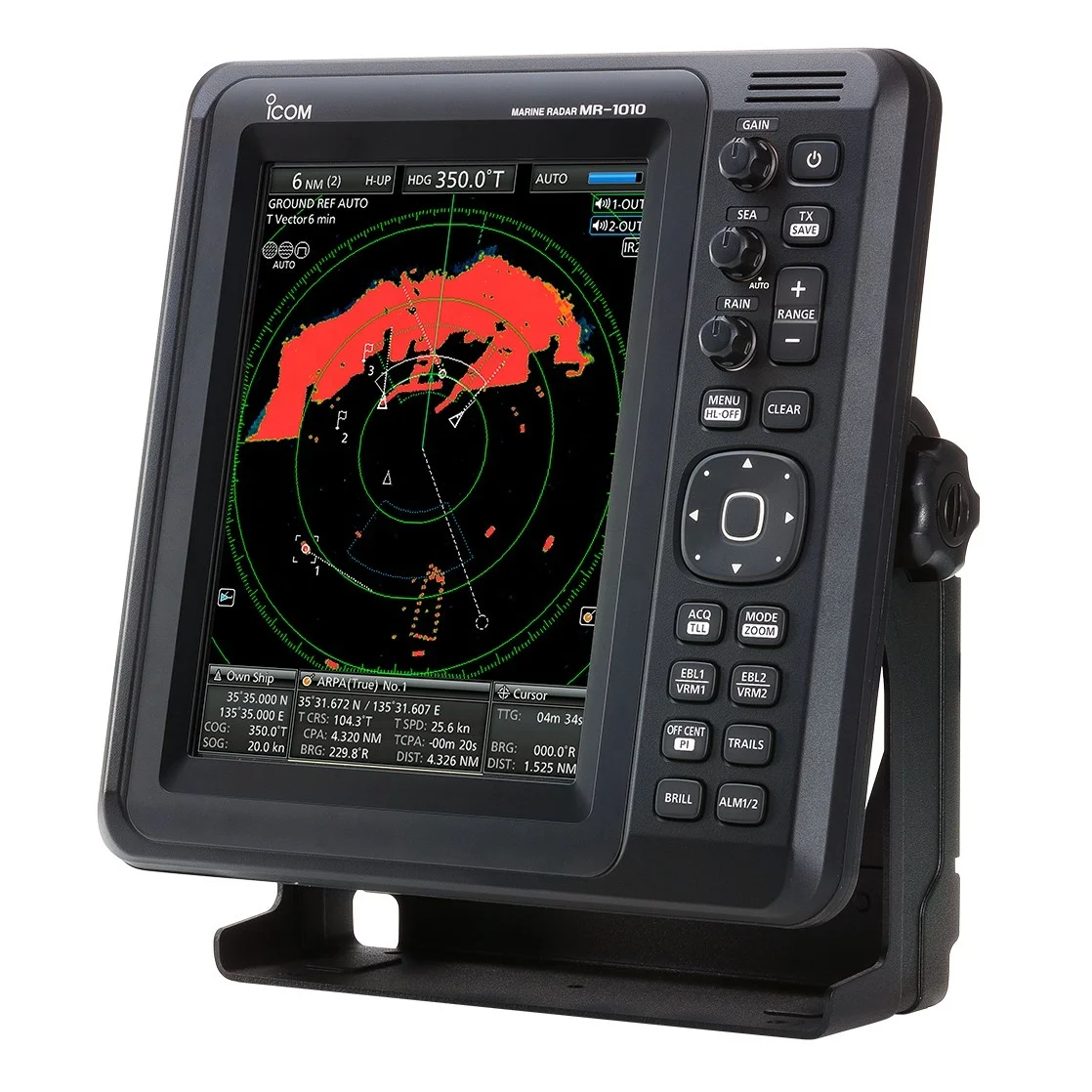 Radar marino Icom MR1010RII |   Display a colori da 4 kW e 36 miglia nautiche ad alta potenza per uso professionale