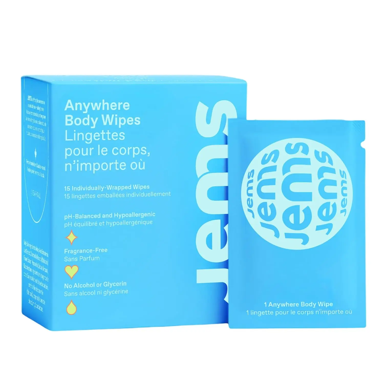 

Anywhere Body Wipes – Individually Wrapped Wipes for On-the-Go Adults – Portable Mini Wipes – pH-Balanced, Hypoallergenic, Fragr