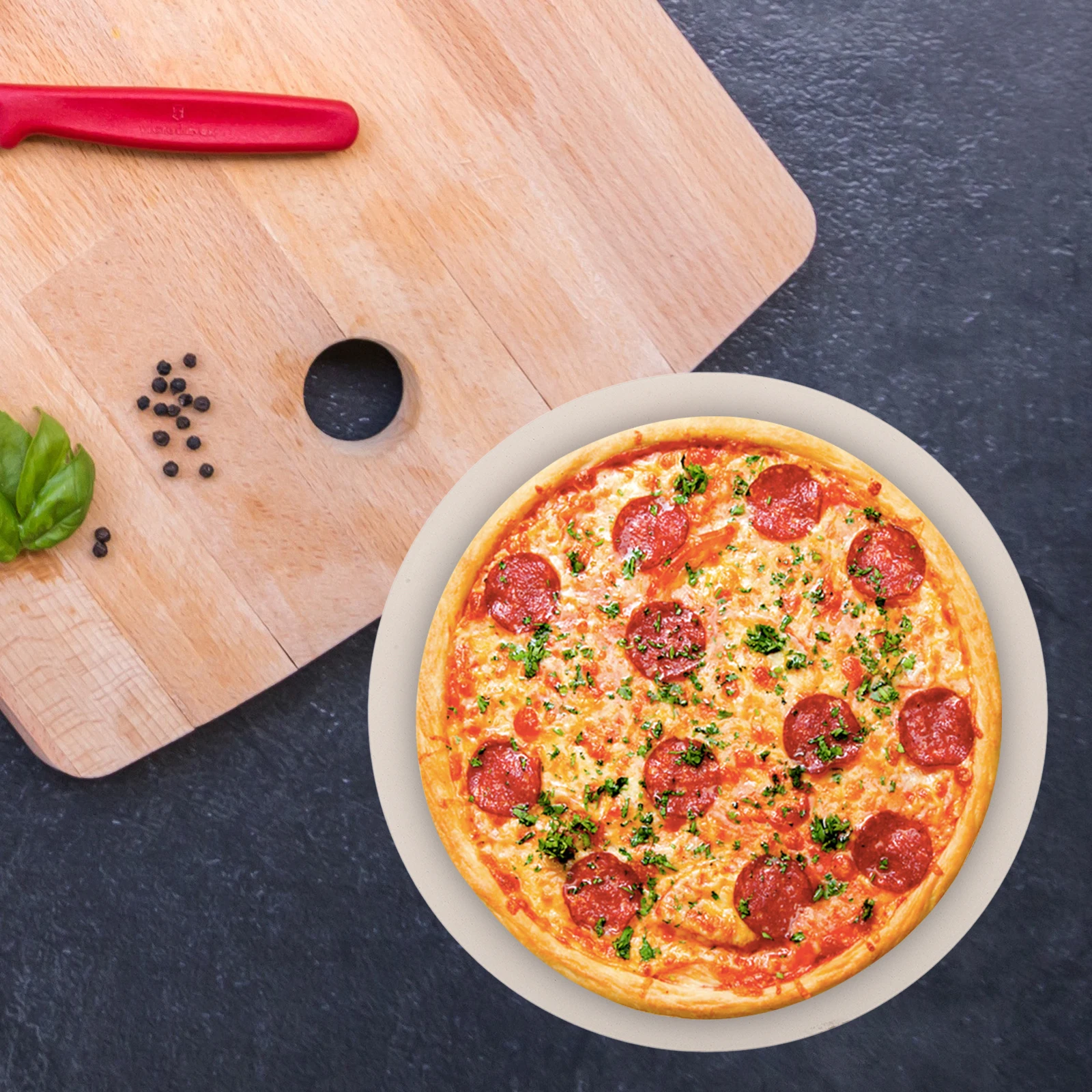 

Cordierite Pizza Pan Heavy Duty Oven Round Bake Stone for Grill Bread Cookies Chicken Legs Kitchen Cooking Pan Baking