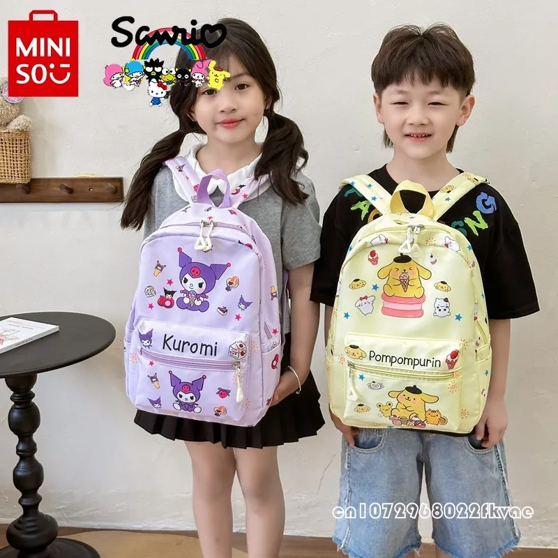 حقيبة مدرسية للطلاب MINISO-Sanrio ، حقيبة ظهر للأطفال ، كرتون ، متعددة الوظائف ، فتاة خارجة ، عالية الجودة ، عصرية