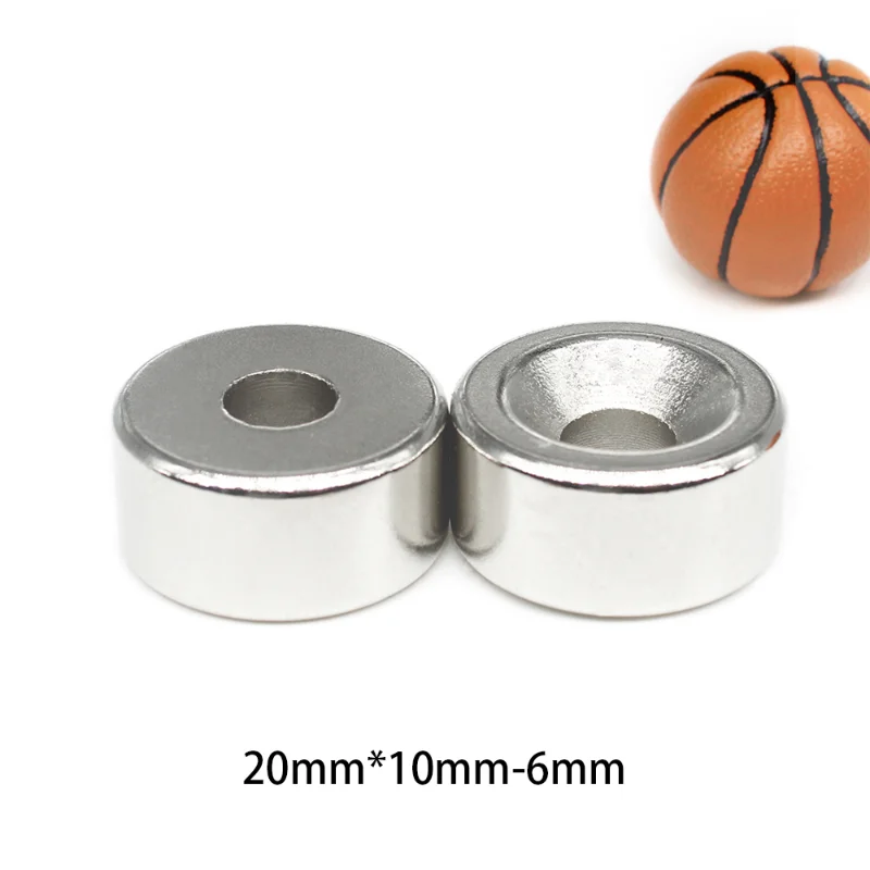 2/5/10/15/20PCS 20x10-6 Disc Rare Earth Neodymium Magnet 20*10 mm Hole 6mm Countersunk Round Magnets Strong N35 20*10-6