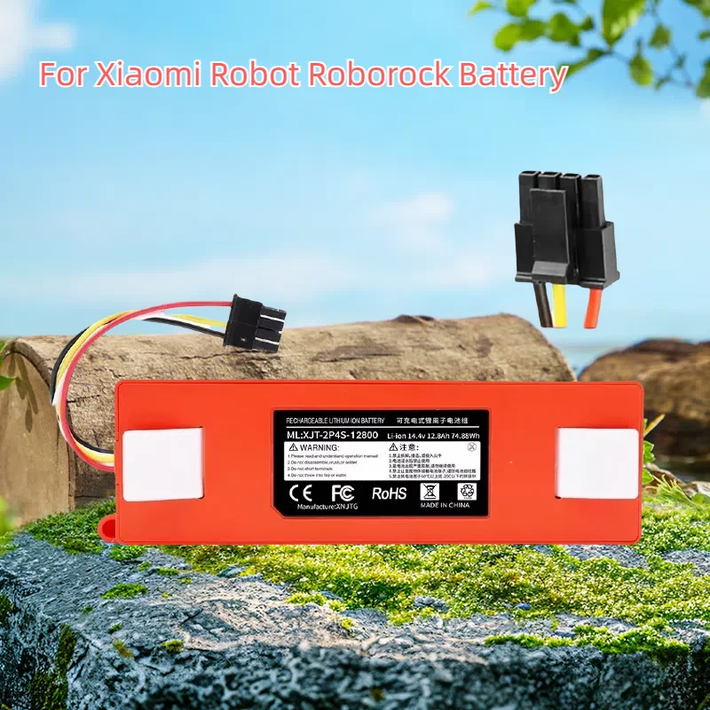 

12800mAh 14.4v roborock s50 battery brr 2p4s 5200d original battery for Xiaomi Robot Roborock S50 S51 S55 T60 Accessory Spare