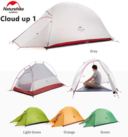Naturehike Upgrade Cloud Up 1 Camping Tent 20D Silicone Aluminum Pole Ultralight Portable 1 Persons 4 Seasons Tent With Mat