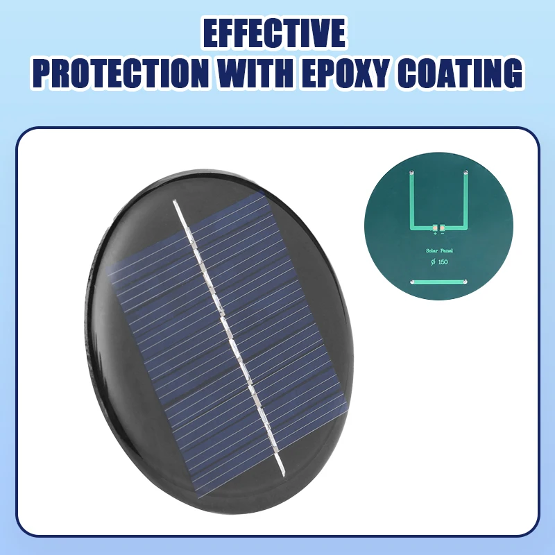 1/5/10pcs 6V 2W 70mA Solar Power 80MM DIY Mini Polycrystalline Silicon Solar Cell Module Circle Round Solar Panel Epoxy Board