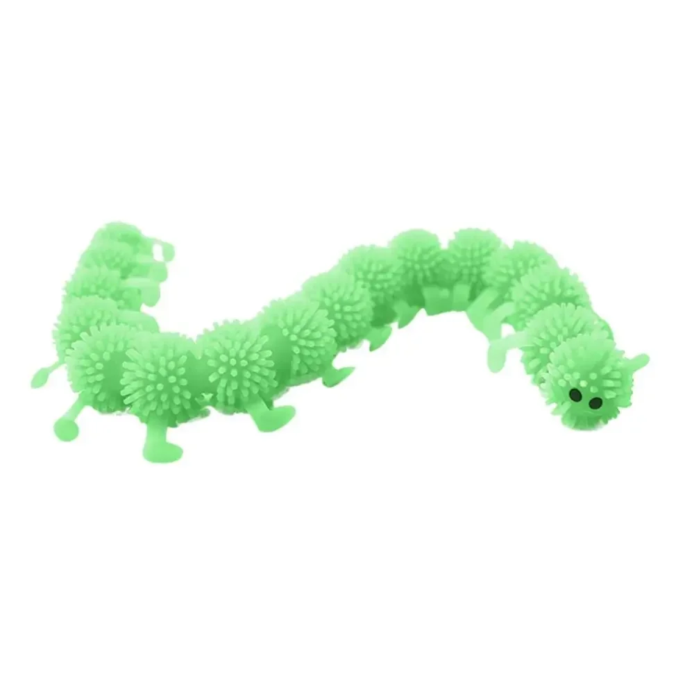 Luminous Caterpillars Fidget Toys Sensory Toy for Anxiety Stress Relief Fuzzy Stretchy Worm Glow Caterpillars