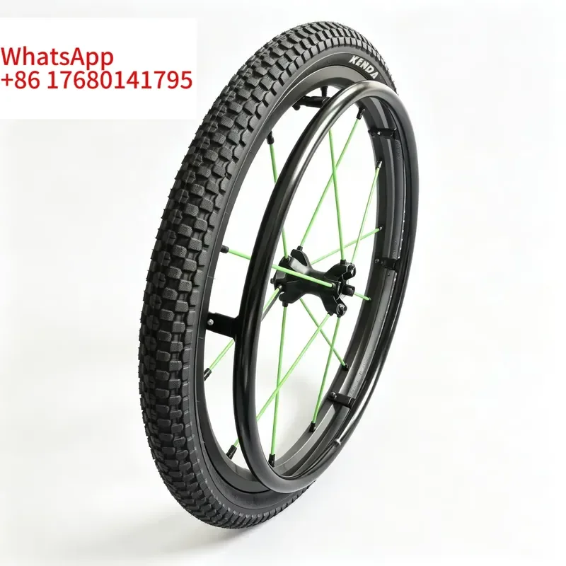 A Pair 24X1.95 Off-road Rear Wheels With PBO Fiber Spokes, Tensile Strength 850 Kg, CE Certified Wheelchair Accessories