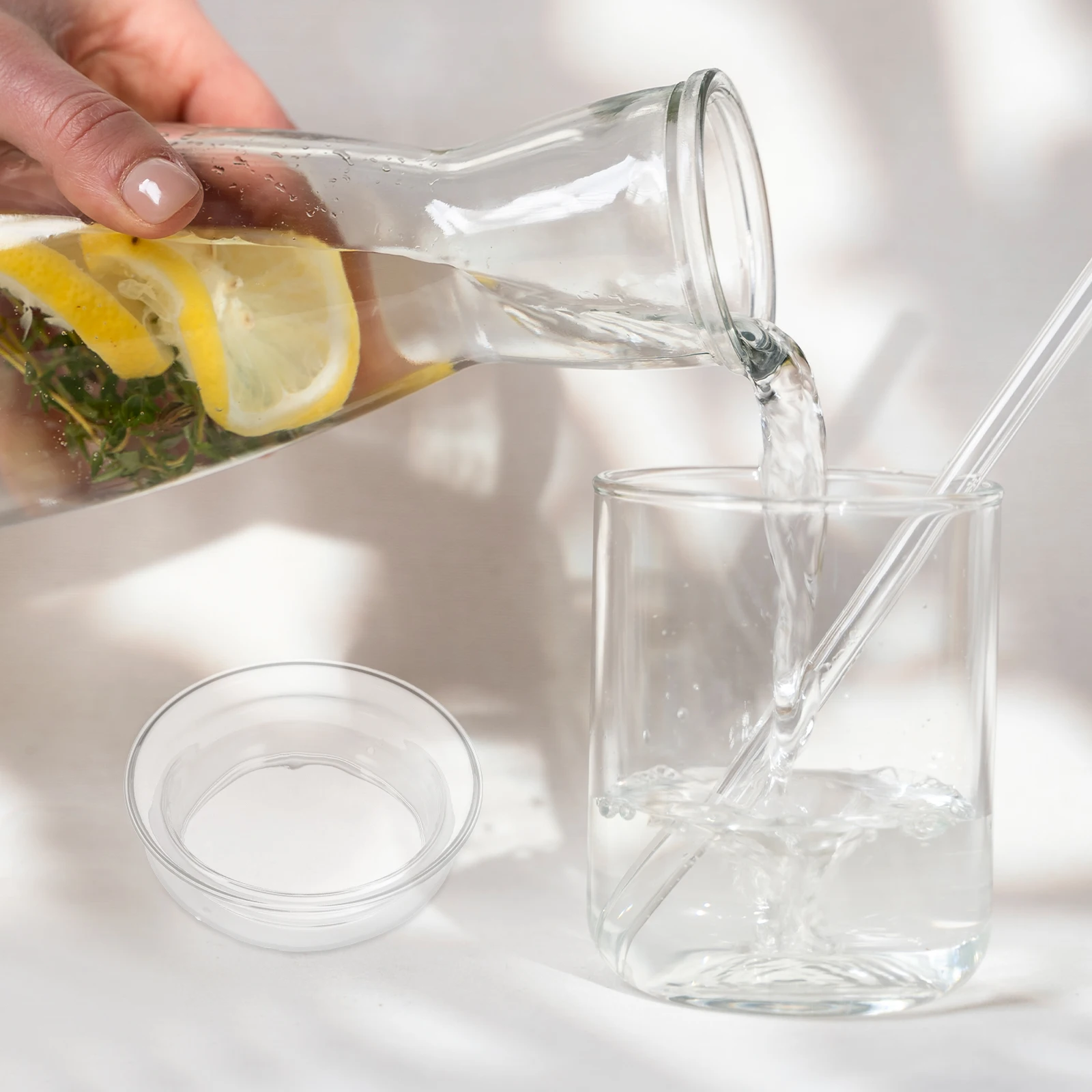 

2Pcs Water Pitcher Lid Replacement Glass Cover Silicone Spill Proof Sealing Lid Practical Kitchen Accessory