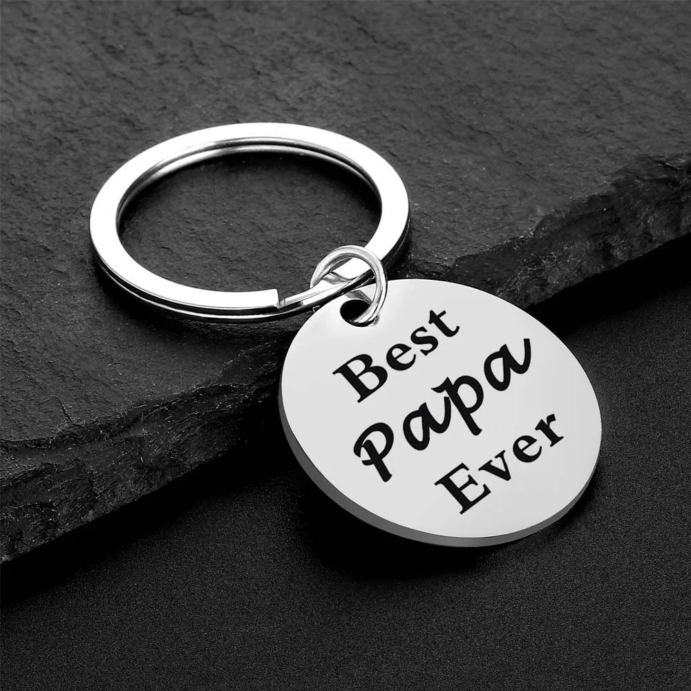 Father Step Dad Gift Keychain, Christmas Dad Papa Gift Ideas From Daughter Son Kids