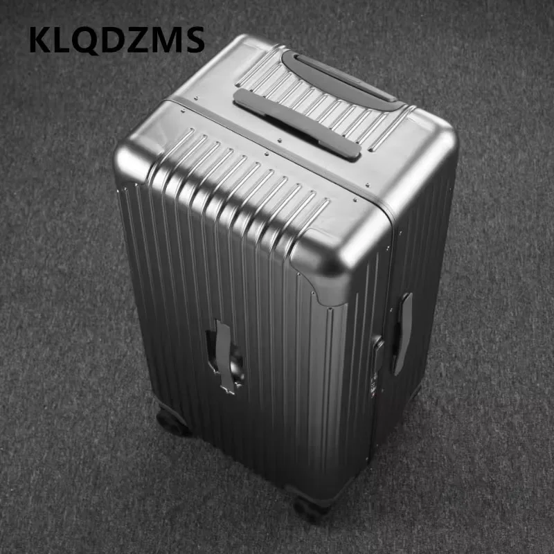 

KLQDZMS High Quality Luggage Large Capacity Aluminum Frame Trolley Case 20"24"26"28Inch Boarding Box Men's Cabin Suitcase