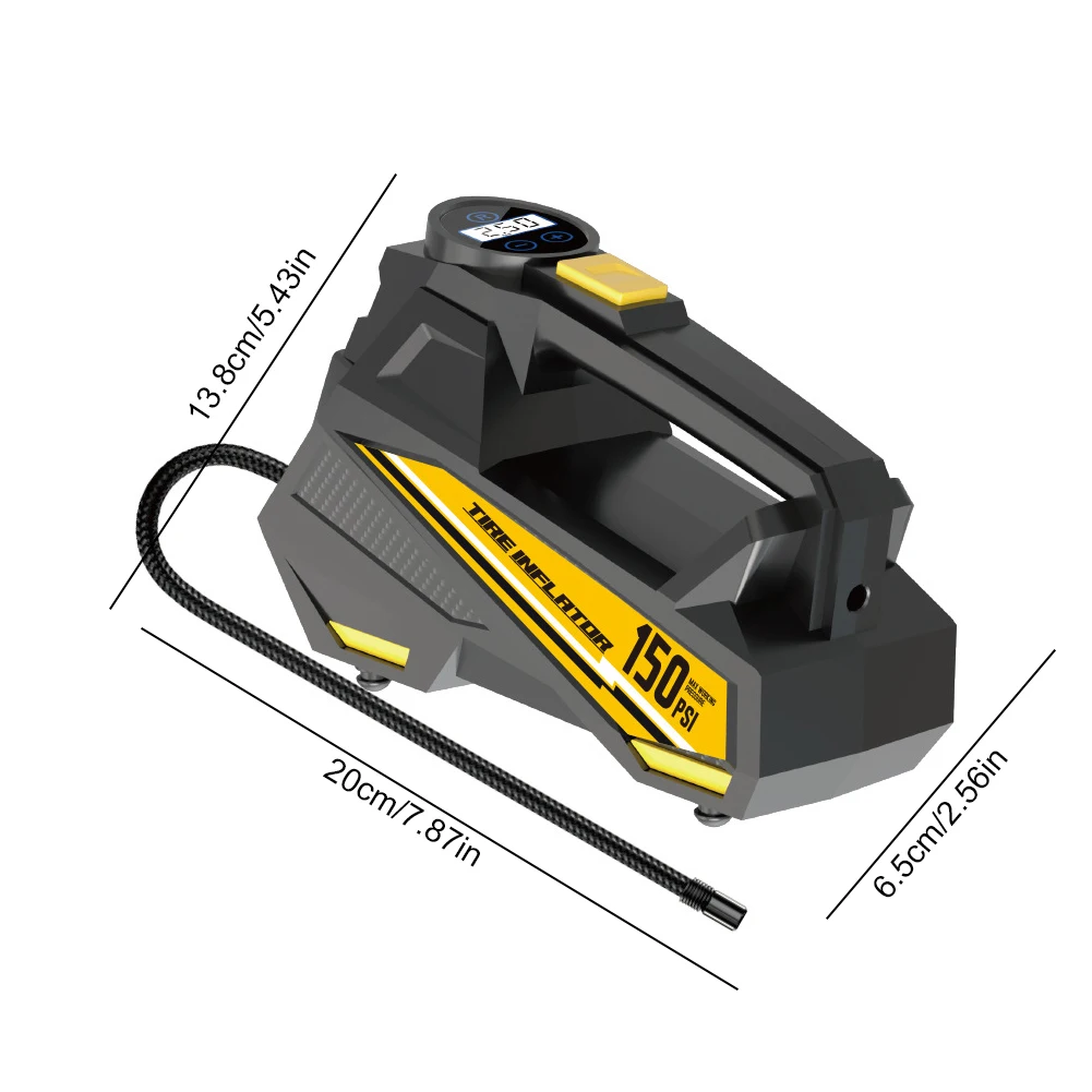 ضاغط هواء للدراجة 150 رطل لكل بوصة مربعة مع ضوء LED مضخة كهربائية أوتوماتيكية شاشة ديجيتال منفاخ إطارات السيارة لكرة الدراجة الهوائية #5