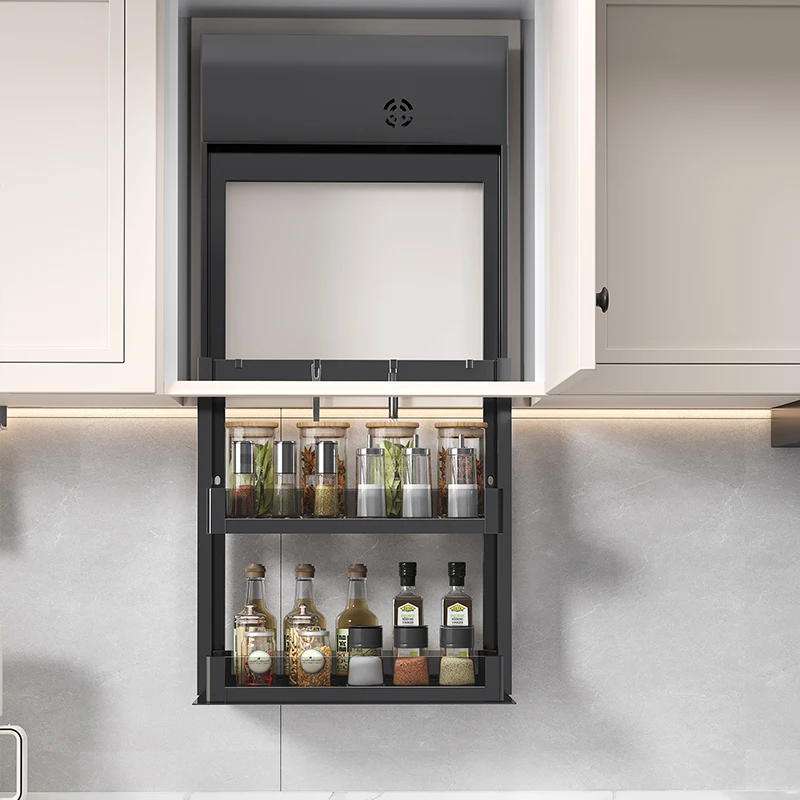

Wall cabinet electric lift basket intelligent wall cabinet seasoning basket vertical lift
