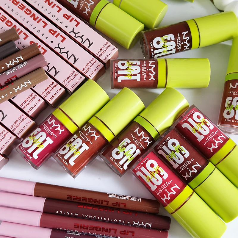 NYX Brand Latest Hot Sale Stain Ballpoint Felt Tip Lip Liner Shades Makeup Multicolored Lip Oil Crystal Jelly Lipstick Cosmetics