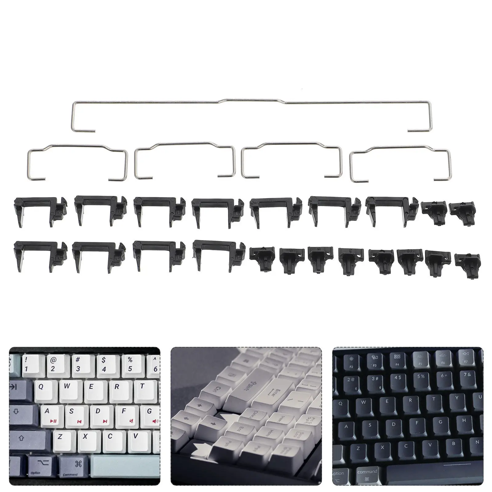 1Set Keyboard Stabilizer Kit Mechanical Keycap 6.25u 4x2u Bar Gh60 87 Keyless Computer Supply Key Stabilizer