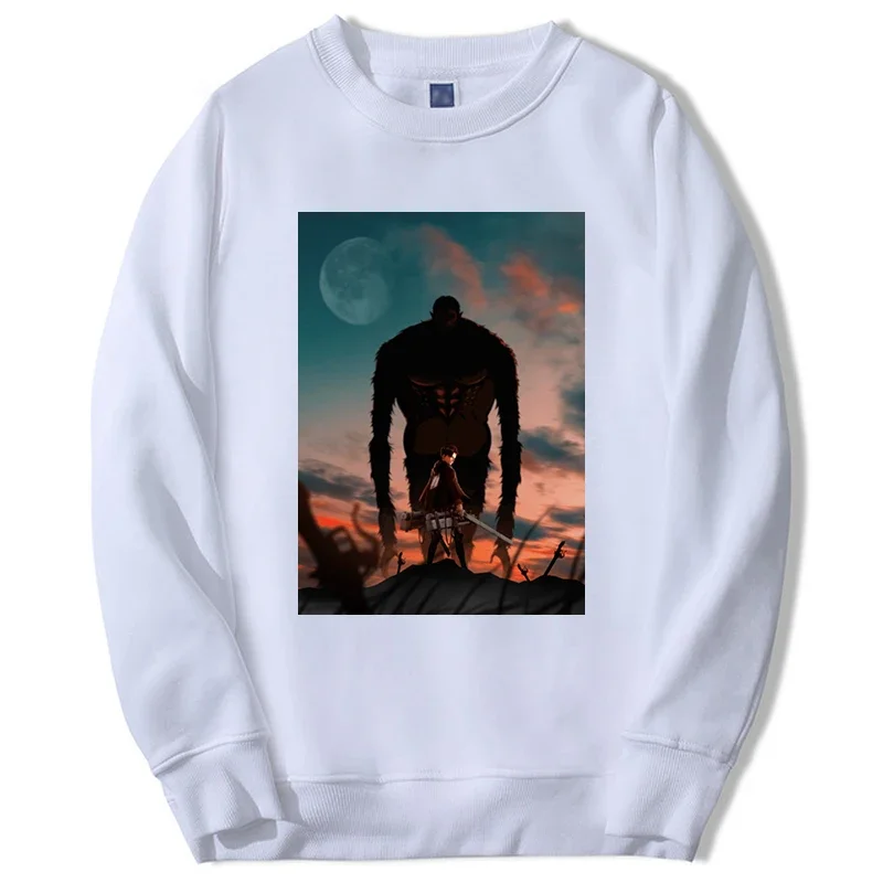 Attack On Titan Mangas Classic Anime Hoodie Sweatshirts Men AOT Figure Eren Jager Streetwear Fleece Round Neck New Sportswear