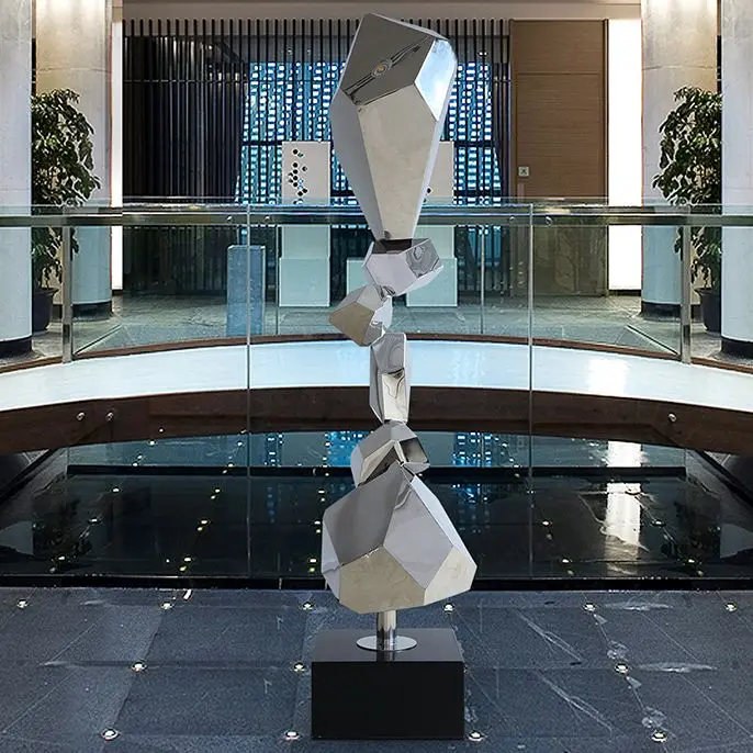 Metal Stainless Steel Sculpture Hotel Lobby Sales Office Large Sculpture Decoration Aisle Outdoor Abstract Crafts