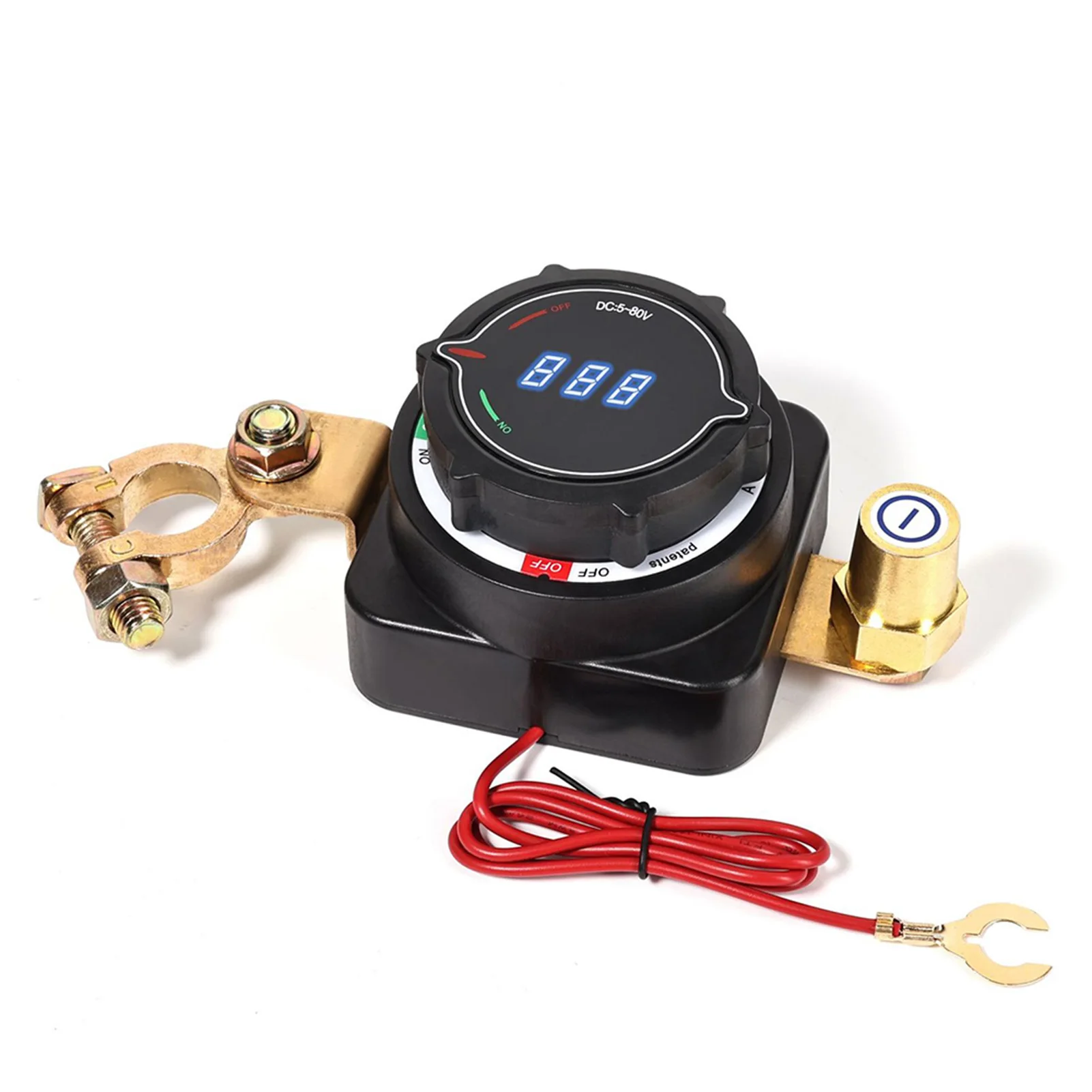 

Выключатель аккумулятора с верхней стойкой и вольтметром, 5-80 В постоянного тока, выключатель питания для морской лодки, автофургона, грузовика, кемпера, прицепа