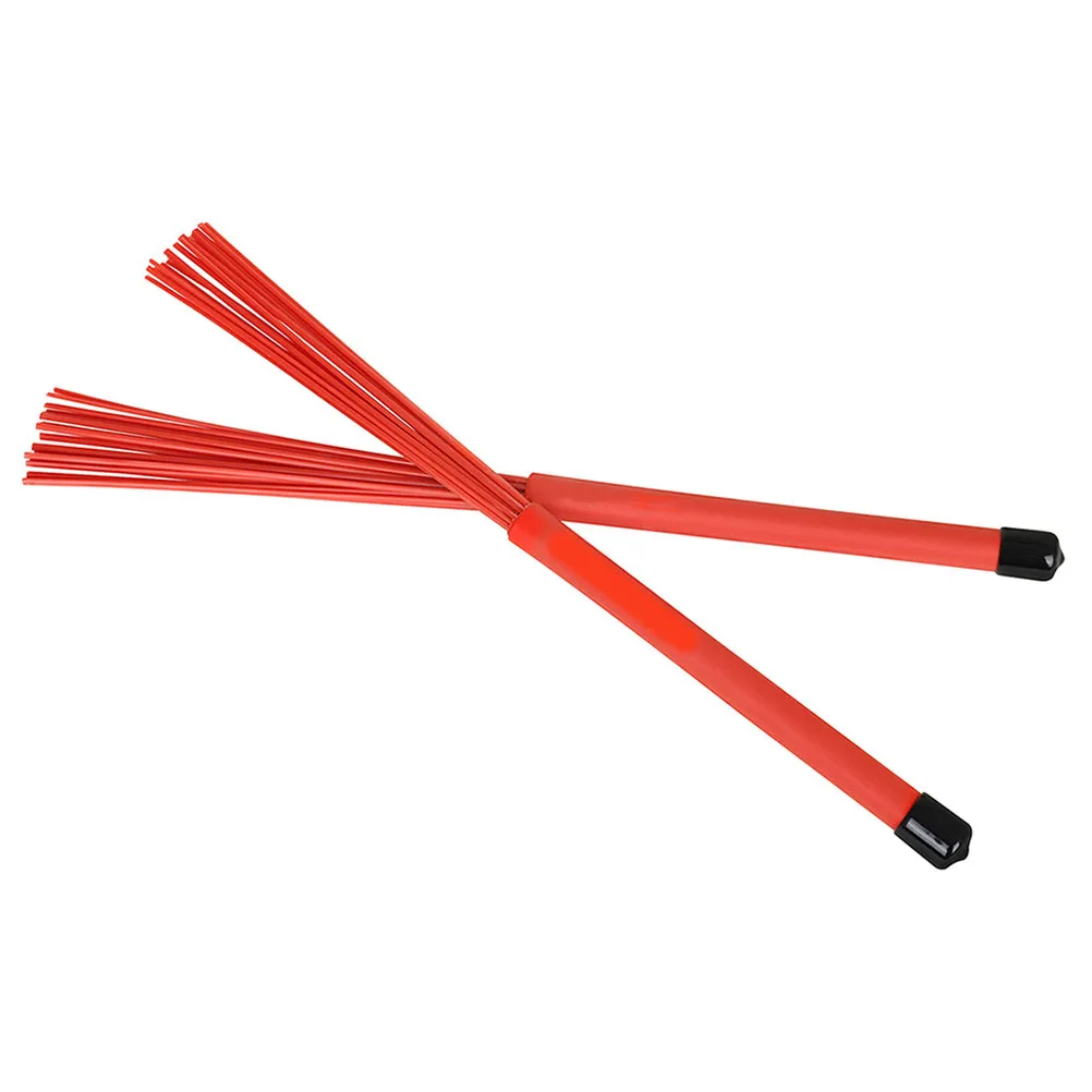 1Pair Drum Brush Rubber Plastic Non Slip Handle Telescopic Jazz Drum Wire Brush Accessory Percussion Instrument Cleaning