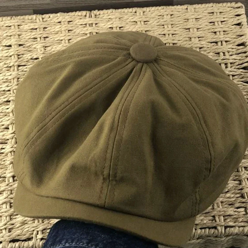 Cotton Linen Octagonal Ivy Hat Women Fashion Berets Dad Flat Gatsby Driving Hat Big Head Men Oversize Large Newsboy Caps