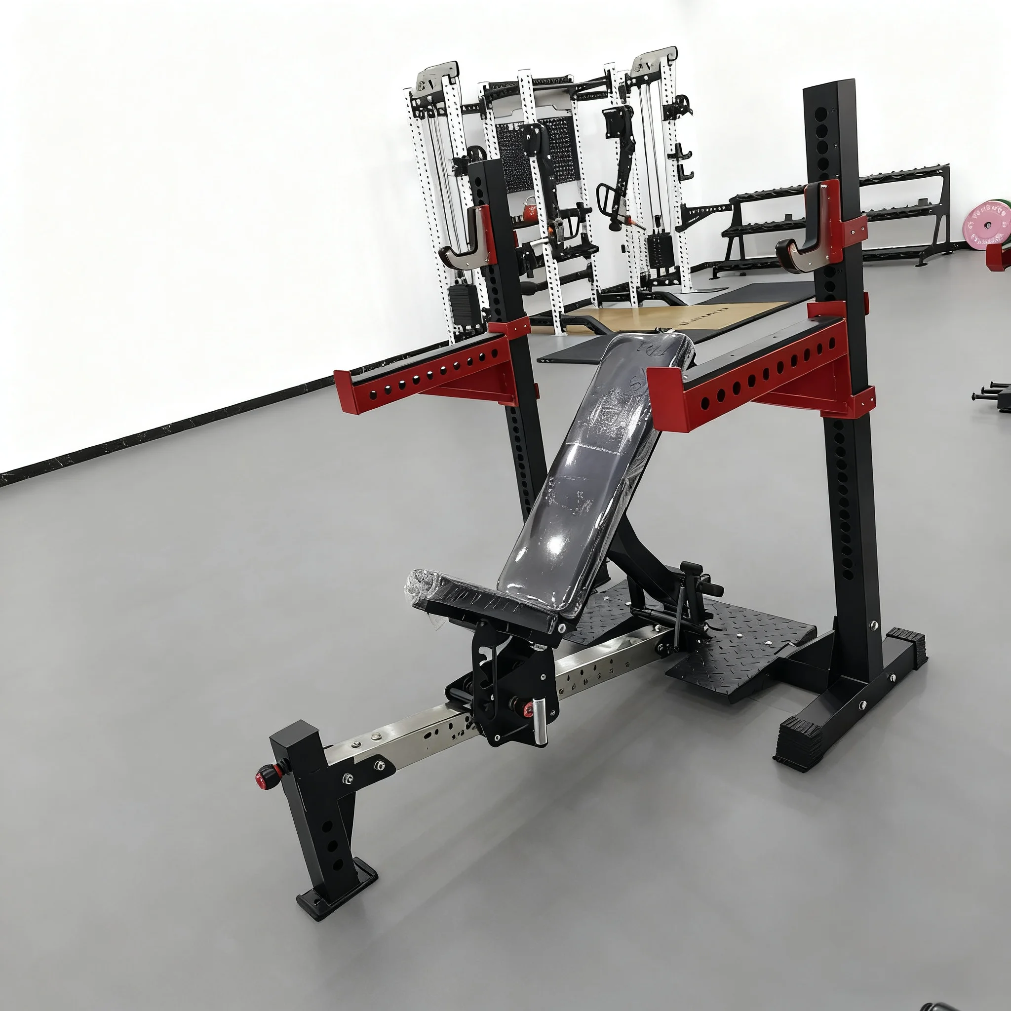 Strength Training Gym Bench Press Machine Adjustable Incline Decline Bench Press Machine Shoulder Chest 3in1 Bench Press Machine