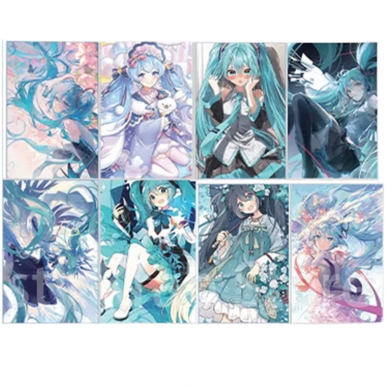 50PCS Hatsune Miku Cards Anime Figure Miku HD Photocard Kawaii Virtual Singer Cute Laser Fans Collector Cards Comic-Con Gifts