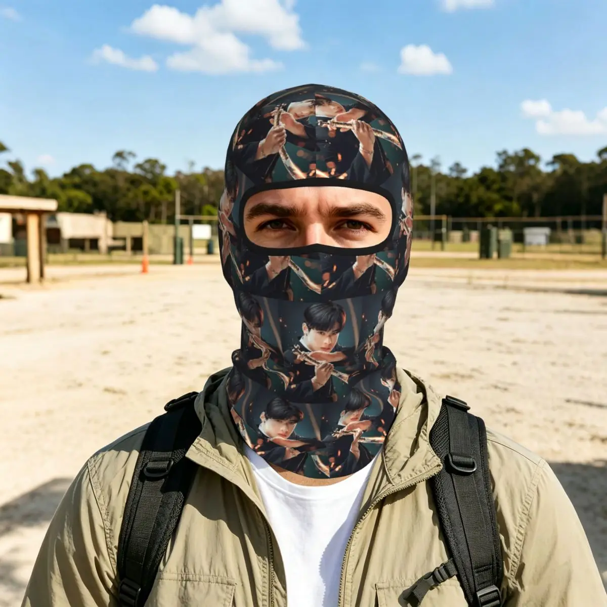 Cha Eunwoo Breathable Thin Balaclava Full Face Mask Sun Protection Neck Gaiter For Motorcycle Cycling Fishing Outdoor