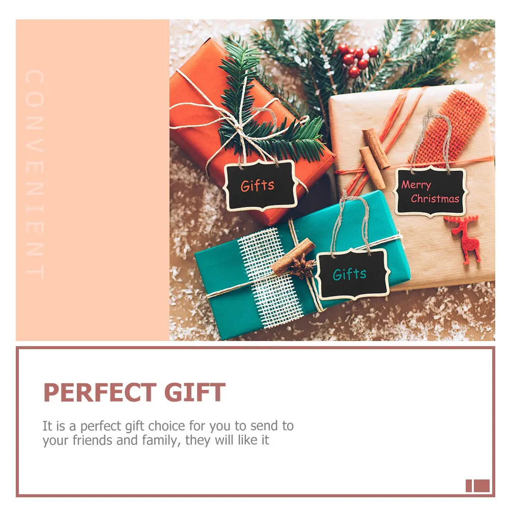 

12Pcs Reusable Chalk Boards Wooden Crafts Pendant Ideal for Signage Reminders Memos Hanging Chalkboards Reusable Chalk Boards