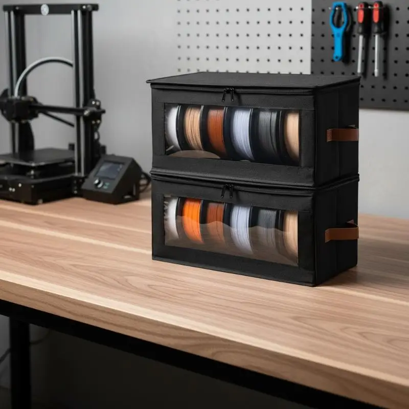 Filament Storage Box 3D Printer Filament Storage Containers with Moisture Proof Design for 1kg Spools Home Workshop Use
