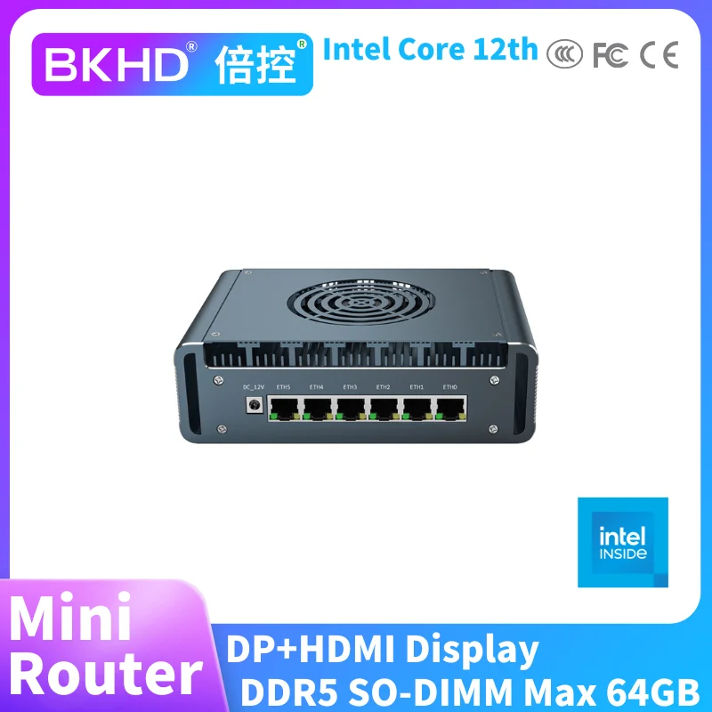 

BKHD G31F Mini Router 6LAN 2.5G 1COM PC Computer Intel Pentium 8505 Processor DDR5 Memory DP+HD-MI Pfsense OPNsense Low Power