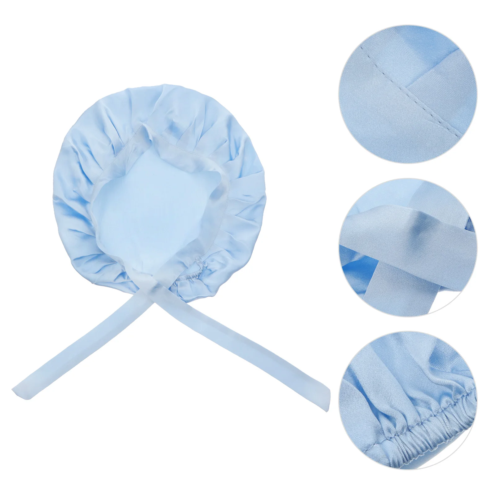 

Silk Sleep Cap Elastic Adjustable For Women Hair Care Night Use Silk Sleeping Hat Bathing Face Washing Oil Treatment