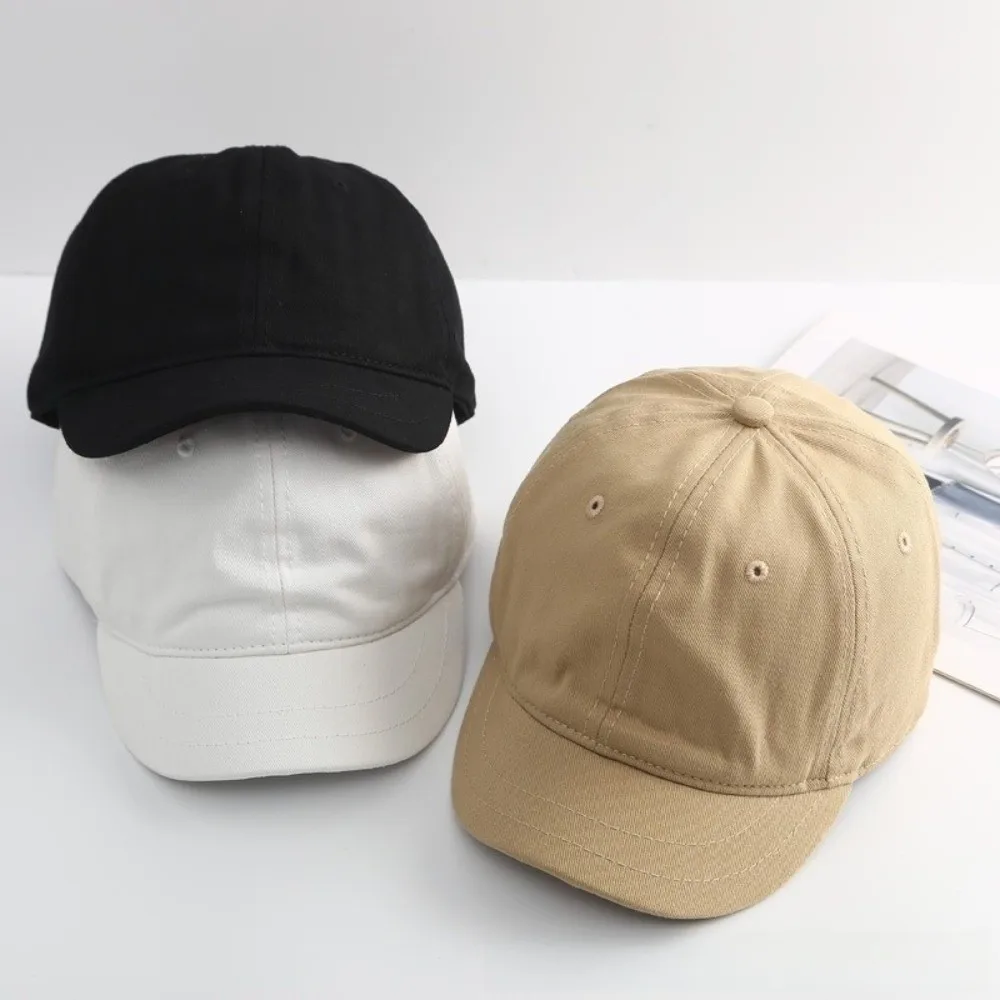 Classic Short Brim Baseball Cap Soft Top Solid Color Dad Hat Cotton Material Unisex Design Sun Visor Hat For Men