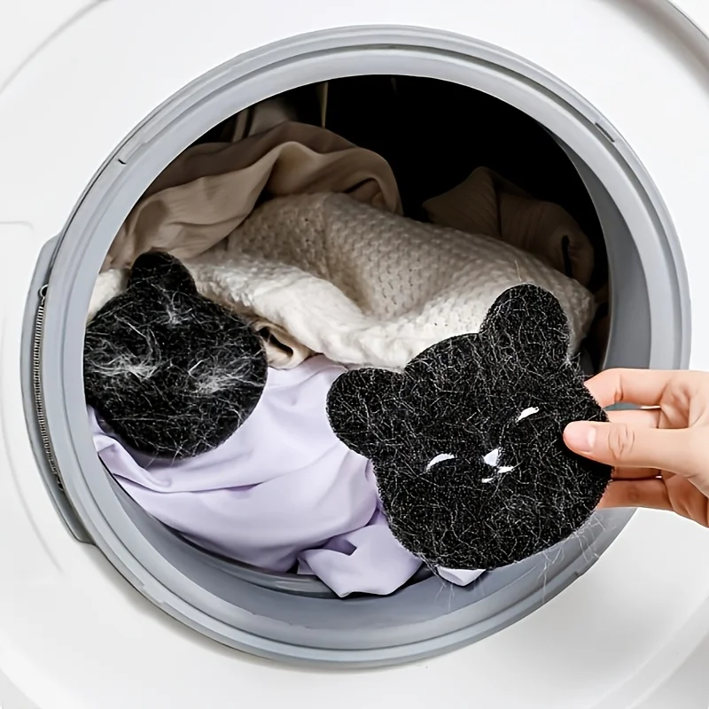10pcs Bear shaped washing machine hair filter clothes cat hair dog hair adsorption cleaning sheet