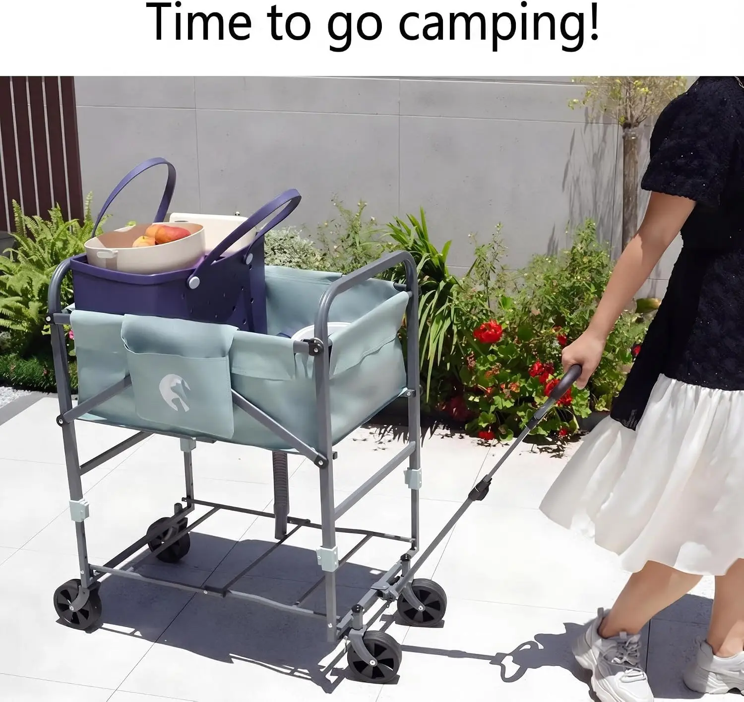Foldable Pet Bathtub 4-Level Adjustable Height 360° Lockable Swivel Wheels Dog Supplies Cat and Dog Heighten Bathtub with Elevated Bracket Bathing Table Up to 15kg