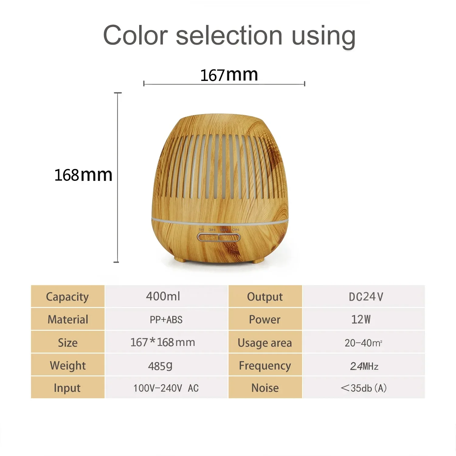 Dark Wood Grain Smart WiFi 400ml Essential Oil Diffuser - App Controlled Aromatherapy Therapy Humidifier for Relaxation and Stre