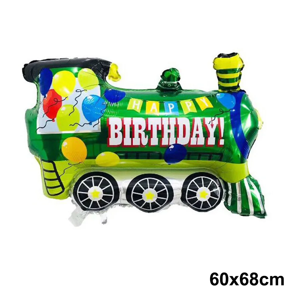 Train Balloon Theme Birthday Decorations Cute Train Shaped Foil Balloon and Latex Ballon Railroad Crossing Traffic Party Decor view 5