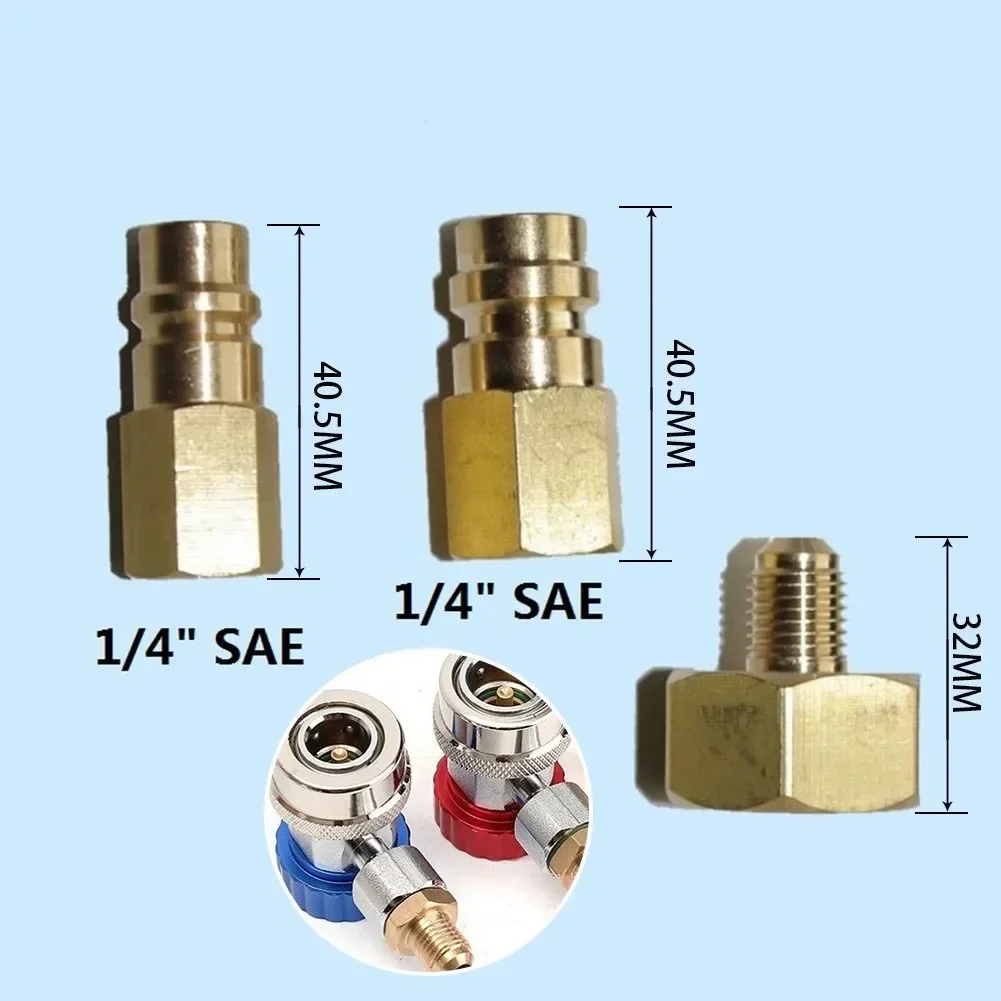 3pcs Bottle Adapter Set For Refrigerant R134a Air Conditioning Gas Transfer Adapter Automotive HVAC Connection