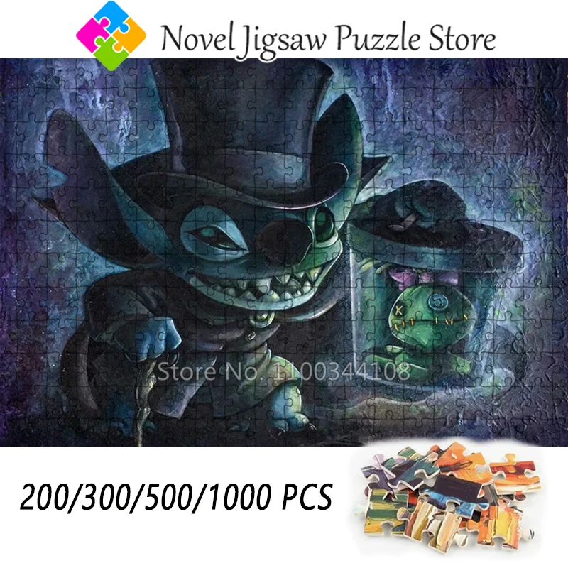 

Horror Theme Disney Lilo & Stitch Jigsaw Puzzle 108/200/300/500/1000 Pieces Wooden Puzzles for Adults Decompression Toys