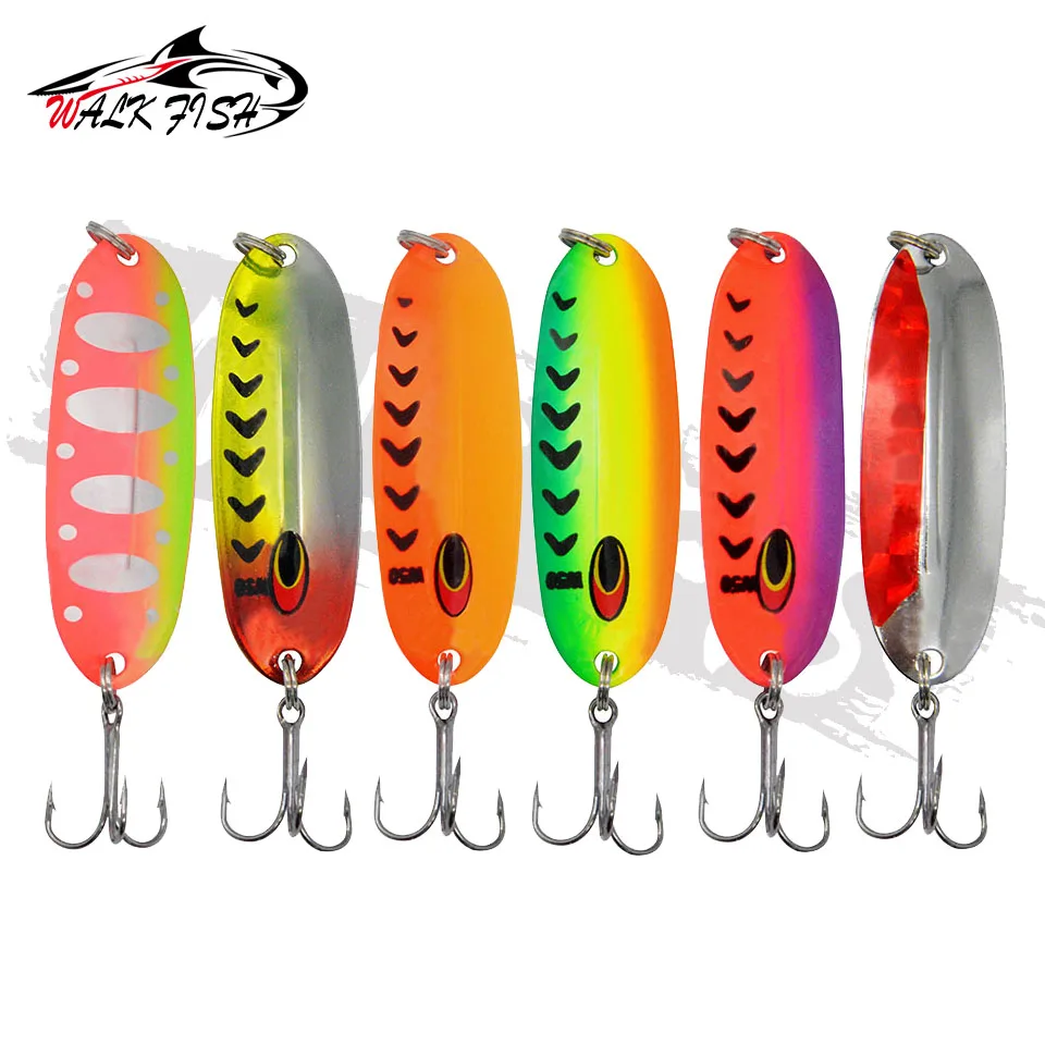 WALK FISH 7g Metal Jigging Spinner łyżka zanętowa twarde przynęty cekiny hałas błyskotka sztuczna przynęta zestaw haczyków Swimbait