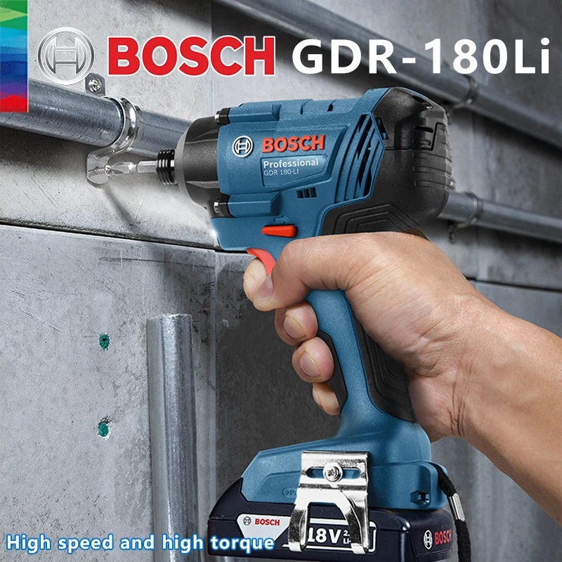 Bosch-llave de impacto recargable GDR 180 LI, destornillador eléctrico de 18V, 160Nm, taladro de mano, Herramientas Eléctricas originales