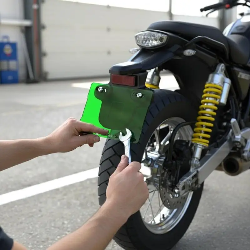 【L】Universal Acrylic Motorcycle License Plate Frame Transparent  Proof Holder Fits 2 and 4 Hole Plates Street Legal Use