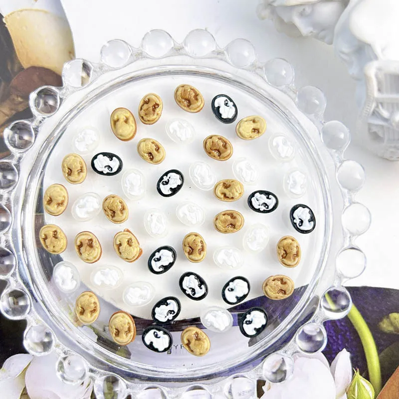 30pcs Retro Baroque Nail Art Charms 3D Emboss Vintage  Baroque Angel Beauty Head Nail Decoration Nail Accessories Manicure DIY