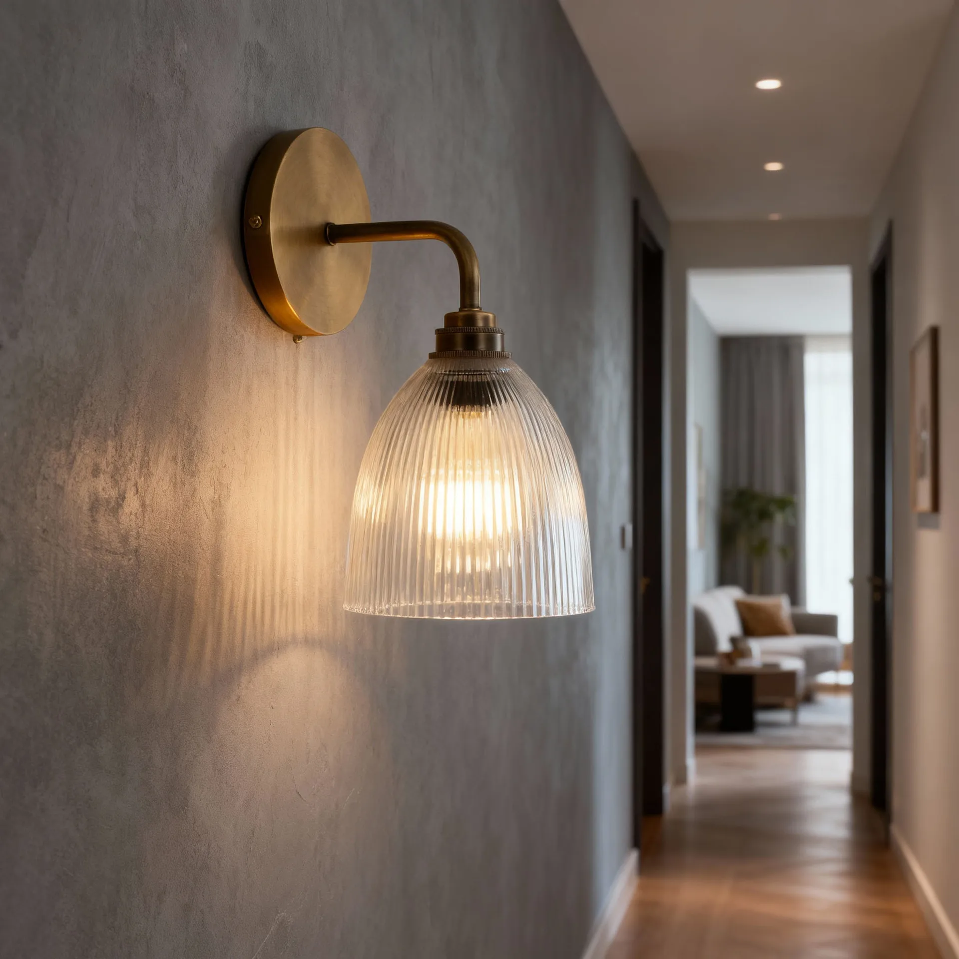 

American retro all-copper glass shade wall lamp bedroom dining room living room study aisle bronze decorative lamps