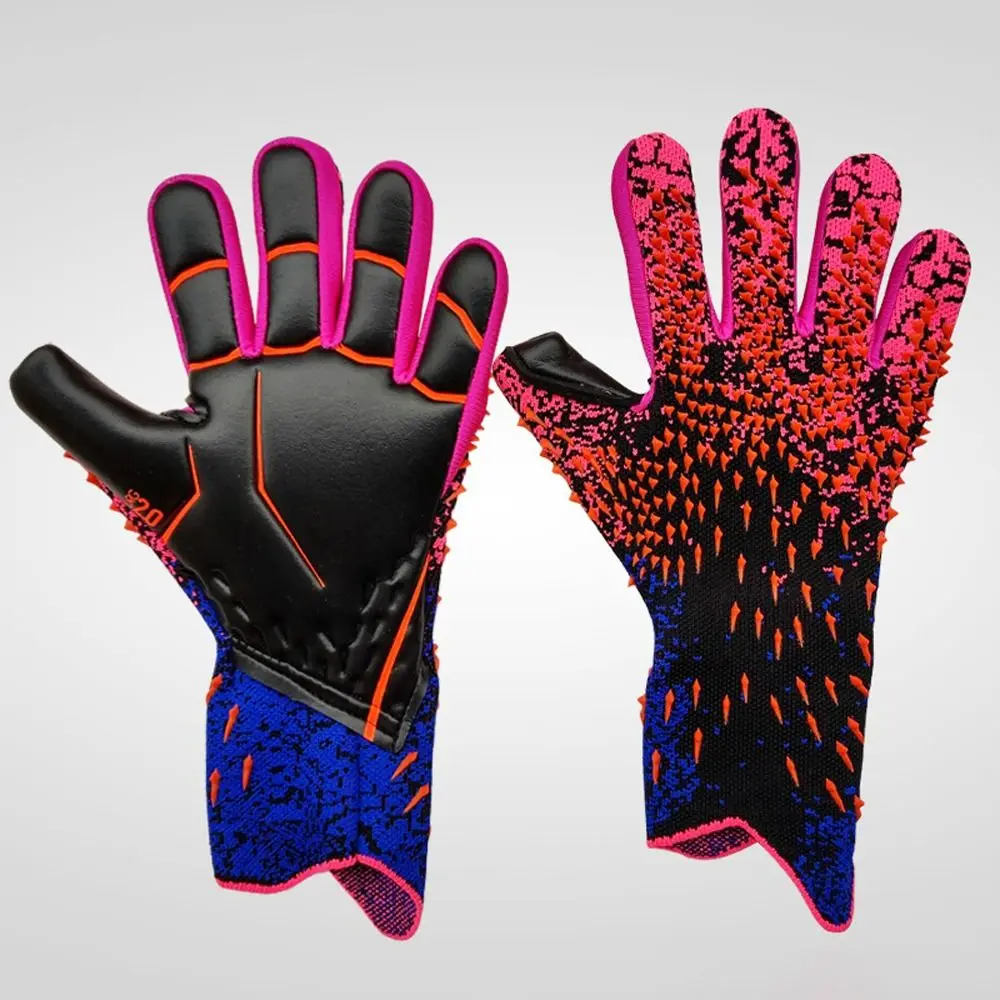 

1 Pair Sports Competition Anti-Slip Goalie Gloves Rubber Cushioning Goalkeeper Gloves Adjustable Soft Soccer Match