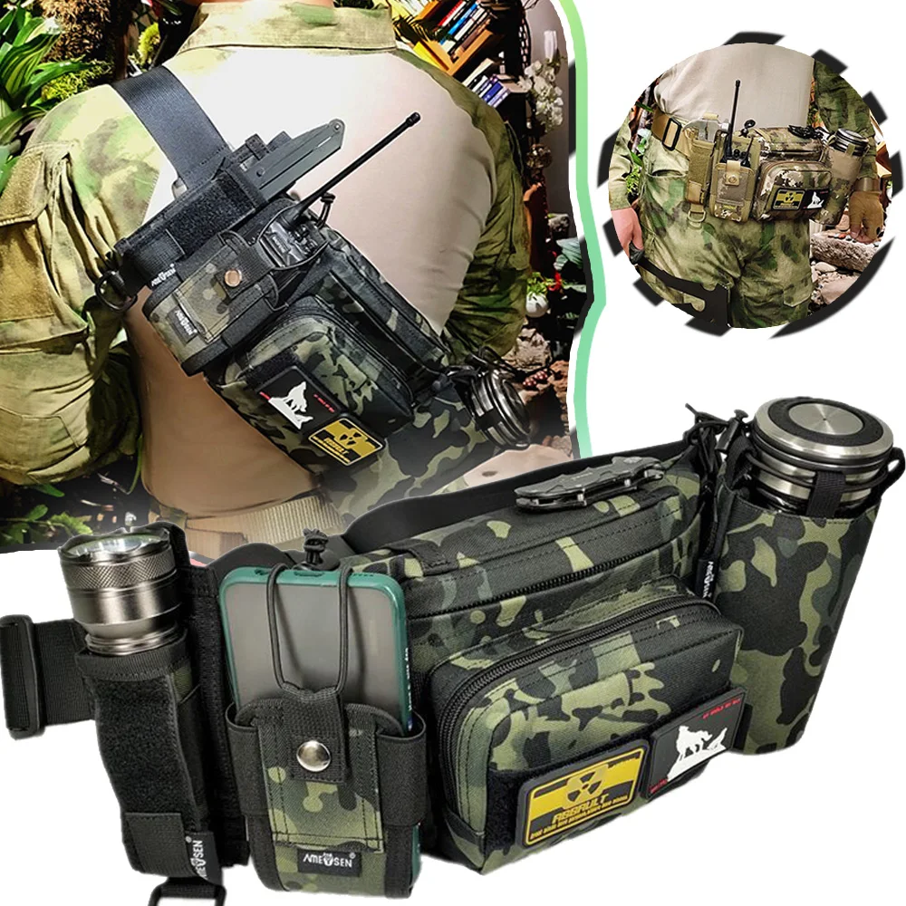 

Airsoft Tactical Waist Pack Large-capacity Fanny Pack Crossbody Bag for Mountaineering Adventure Cycling Hunting Gadget Pouch