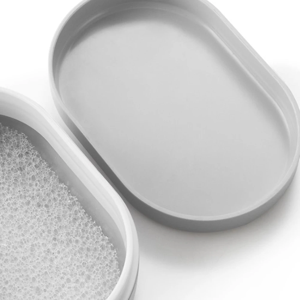 

2pcs Box Storage Container Waterproof Travel Soap Holder For Bathroom Kitchen Use Oval Circle Design Soap Dish