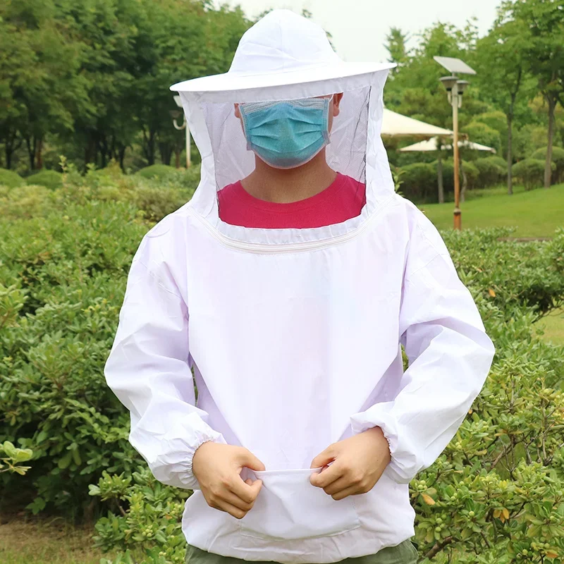 1PCS white bee-proof clothing half-breathable bee-proof clothing white bee protective clothing safe and comfortable